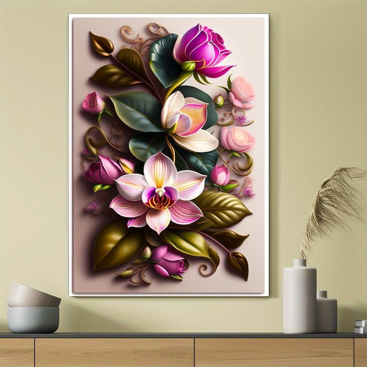 Hiasan Dinding Bunga Realistis Aesthetic 20x30 Dekorasi Kamar estetik