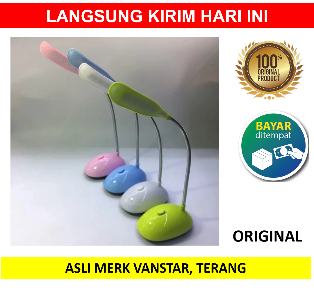 Lampu Meja Baca Belajar Vanstar Van Star V-7188 V 7188 Mini Desk Baterai V7188 LED Fleksibel Flexible Lamp Original AAA