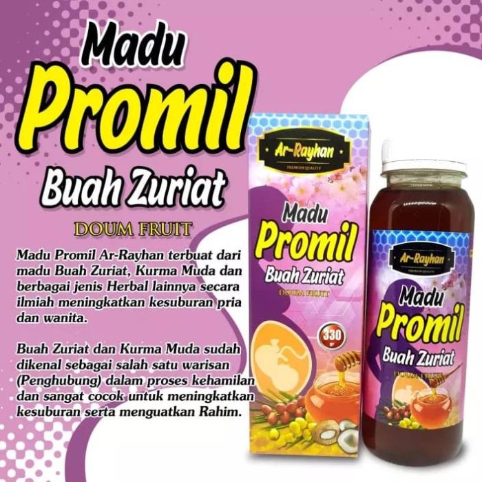 Madu Promil Zuriat Madu Zuriyat Madu Zuriat Subur Penyubur Kandungan Wanita Serbuk Kurma Muda Doum Fruit Ar Rayhan 330Gr