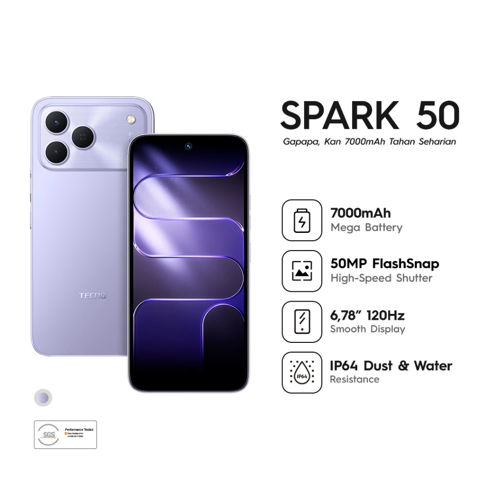 TECNO SPARK 50 [8GB/128GB] HP Murah Bisa Cicilan tanpa