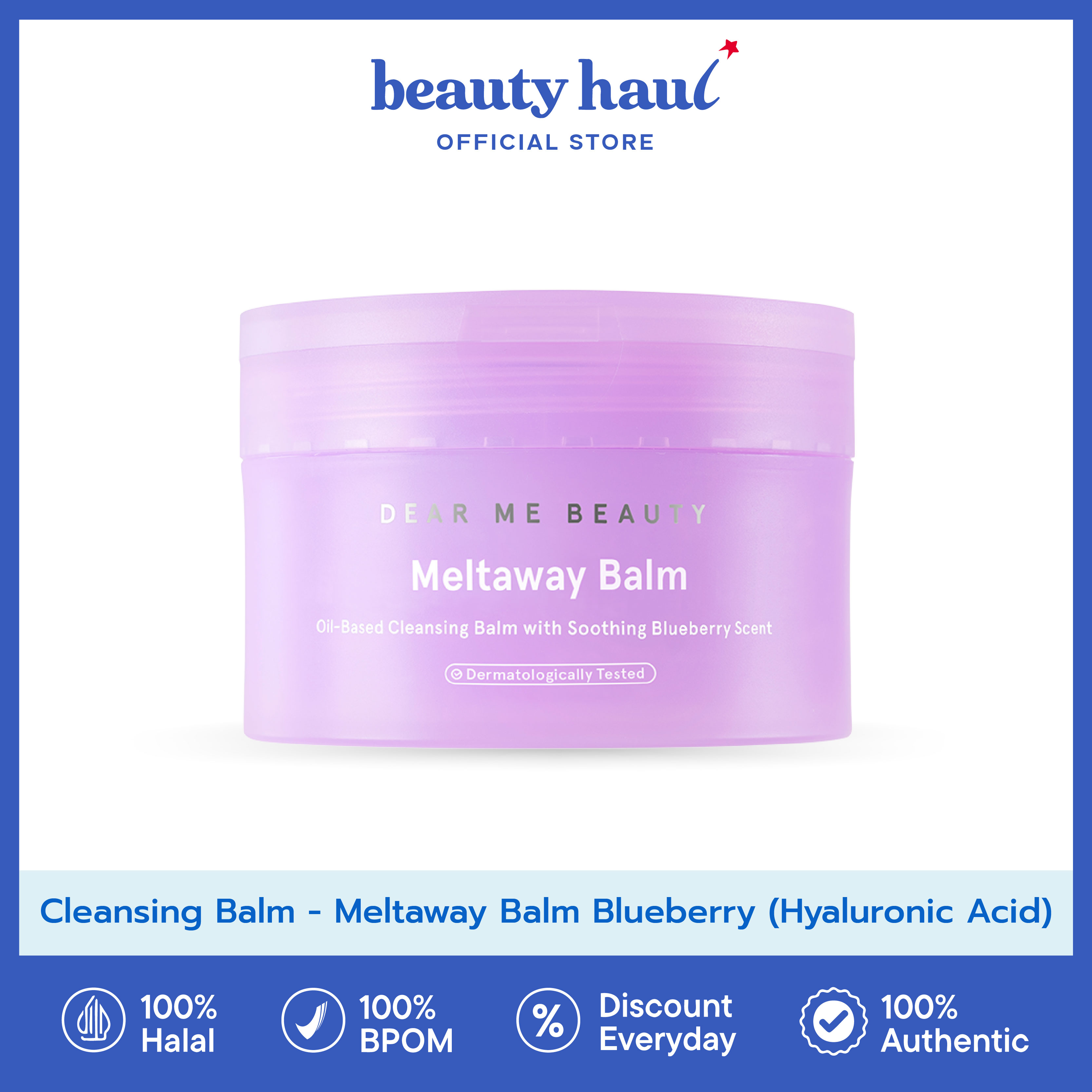 DEAR ME BEAUTY Cleansing Balm - Meltaway Balm Blueberry (Hyaluronic Acid)