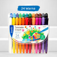 Bantex Silky Twistable Crayon / Krayon Putar 12/24 Warna Bebas Rautan & Anti Kotor BK302X