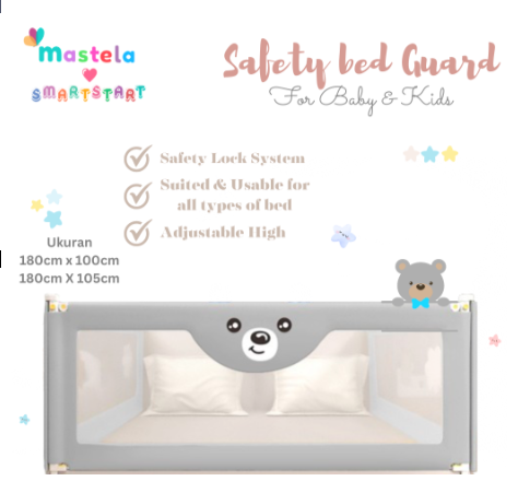 MASTELA Baby Bed Rail Safety Guard Bed Guard Rail Fence Pagar Pembatas Pengaman Pagar Kasur Bayi