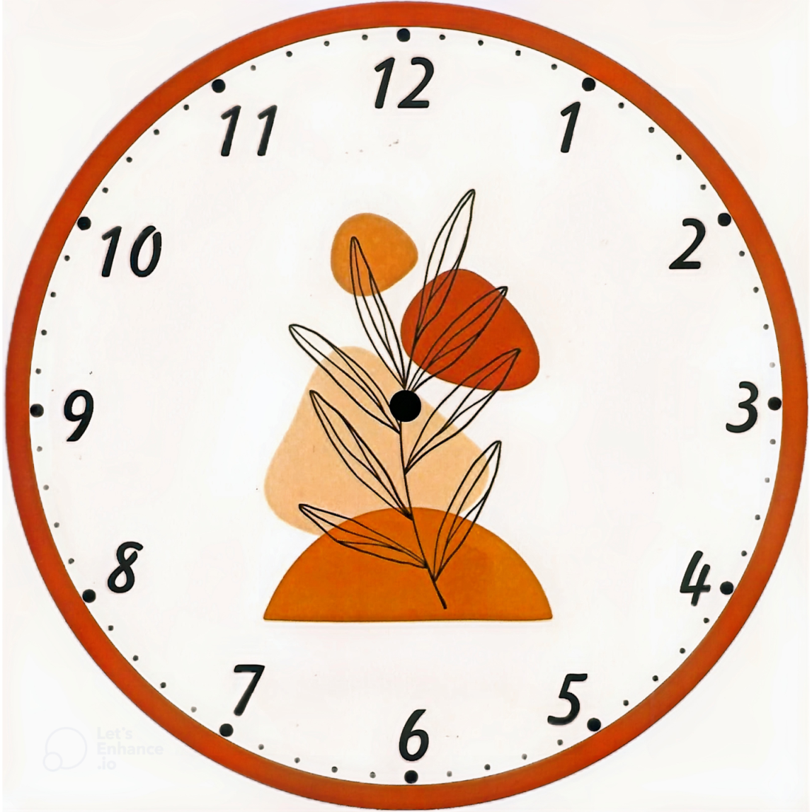 Jam kayu motif bunga Jam Dinding Aesthetic