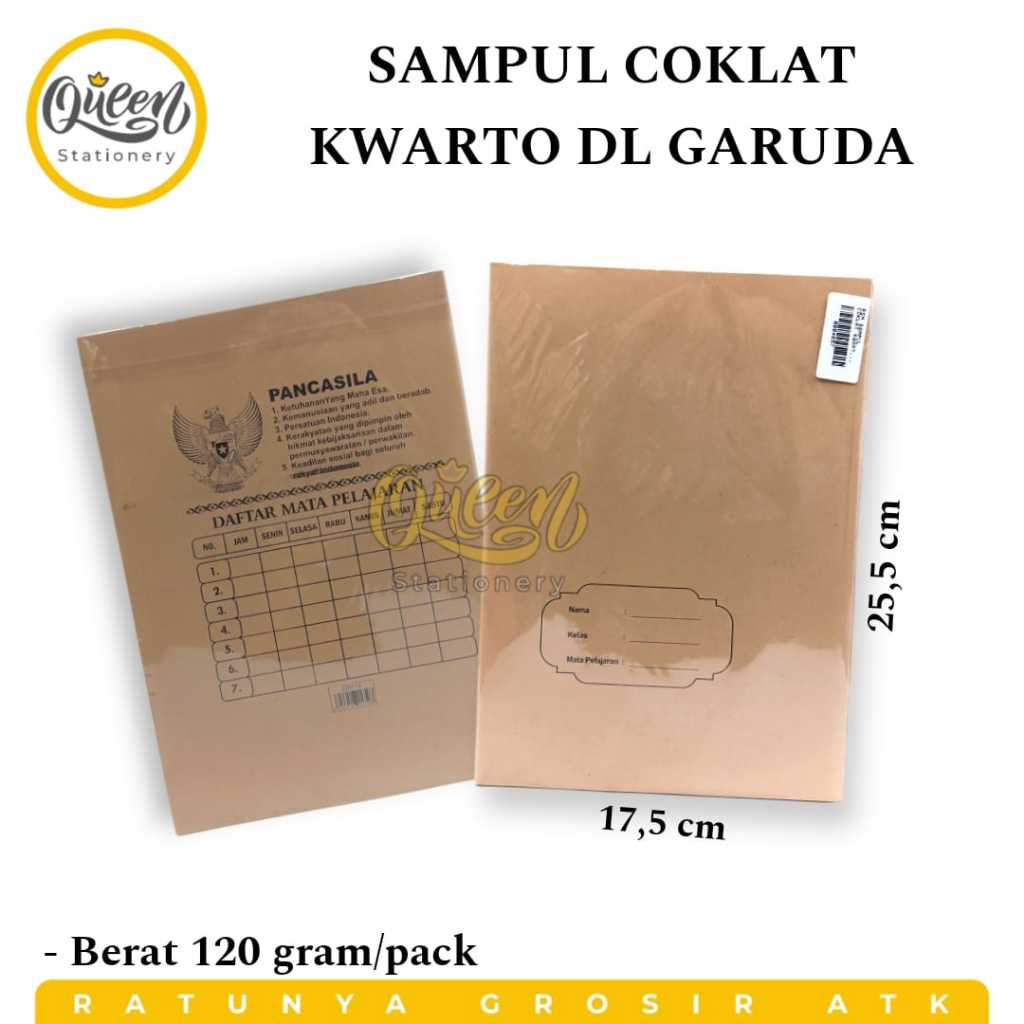 2 PACK SAMPUL COKLAT KWARTO DL GARUDA / SAMPUL KERTAS COKLAT POLOS / SAMPUL KRAFT (008166)