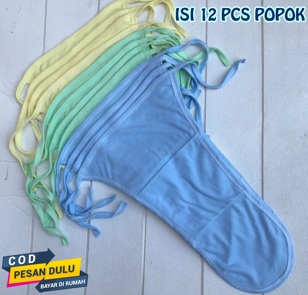 12 PCS / 6 PCS Popok Bayi Polos Warna Baby Premium Sukmastore