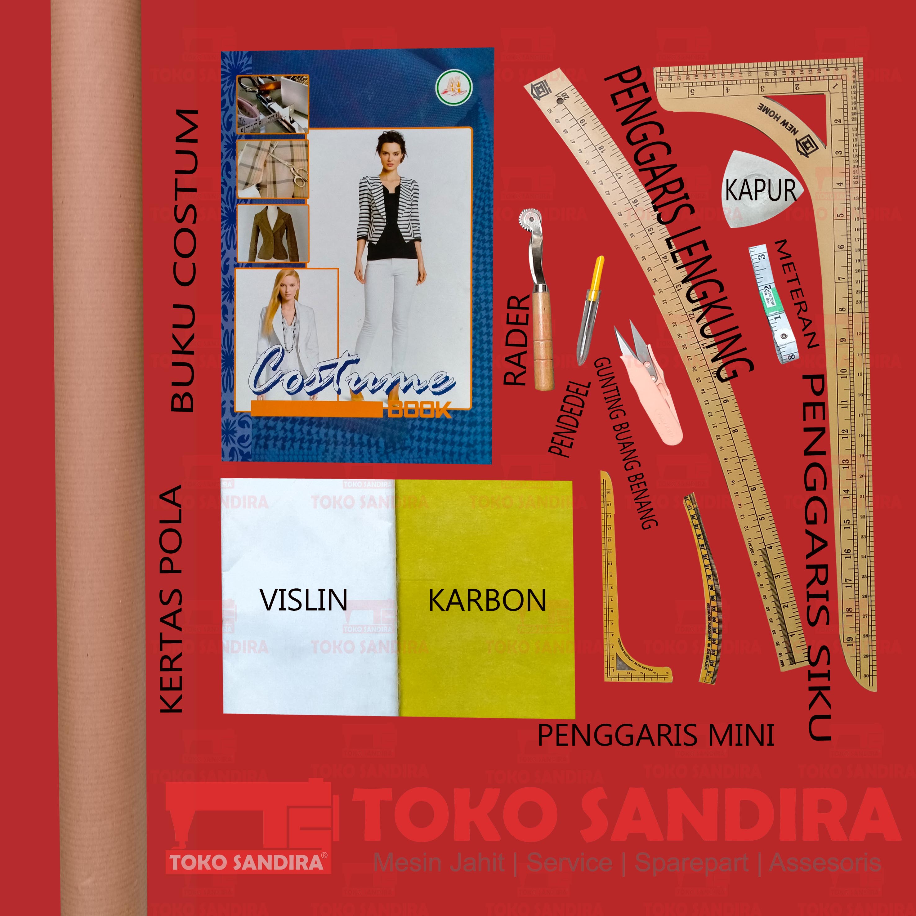 Toko sandira Paket alat jahit untuk pomula harga 1 set 13 barang/alat jahit/kebutuhan menjahit/toko perlengkapan menjahit/asesoris menjahit/toko alat jahit lengkap