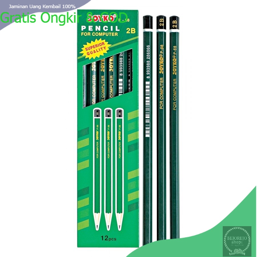 BEJOREJOSHOP1 - Pensil 2B Joyko P-88 Hijau (12 Pcs)