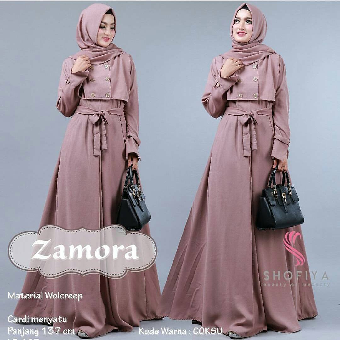 Baju Muslim Modern ZAMORA DRESS Bahan BALOTELI GAMIS WANITA TERBARU 2020 Gamis Wanita Remaja Gamis Wanita Jumbo