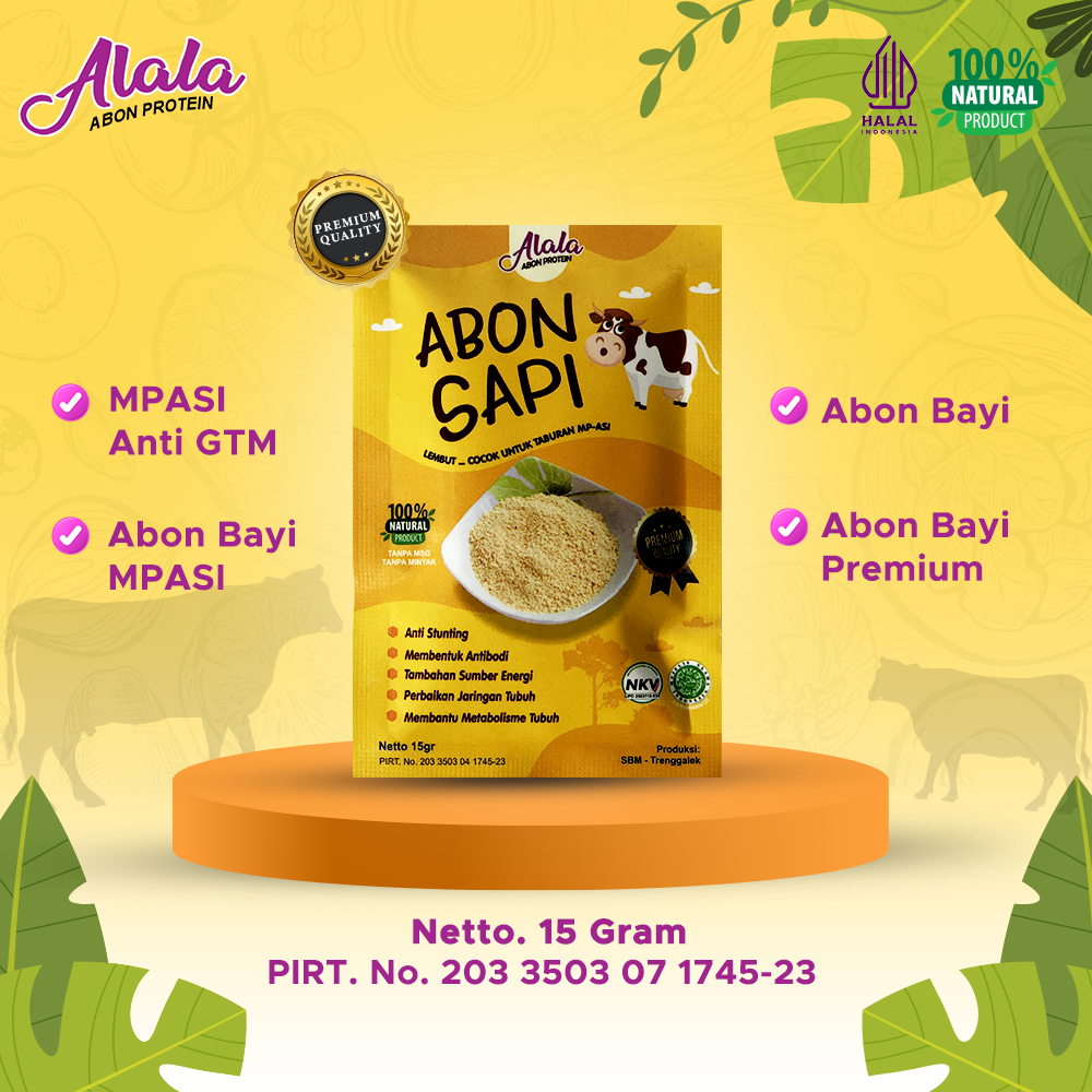 Abon Bayi Mpasi Non Msg - Abon Sehat Anak Abon Sapi Ayam Salmon Tuna Patin Lele Mpasi Bergizi 15GR
