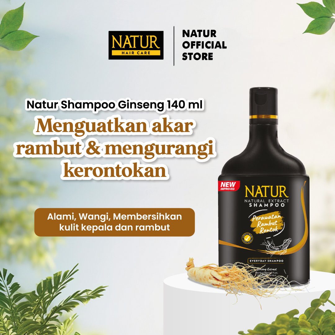Natur Shampoo Extract Ginseng 140 ml - Anti Hair Fall / Mengurangi Rambut Rontok