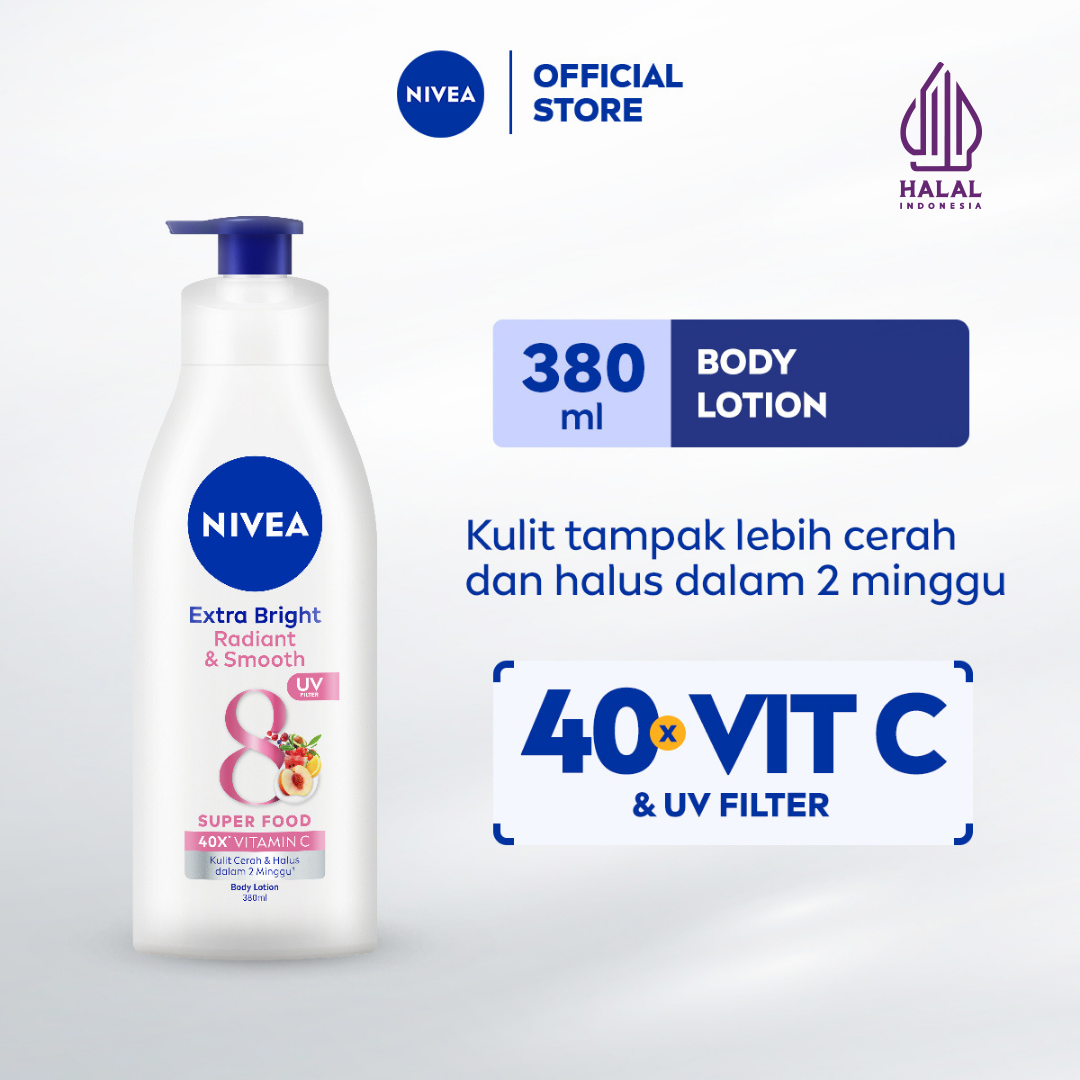 NIVEA Body Lotion Extra Bright Radiant & Smooth UV Filter 380ml - Hand body lotion moisturizer me...
