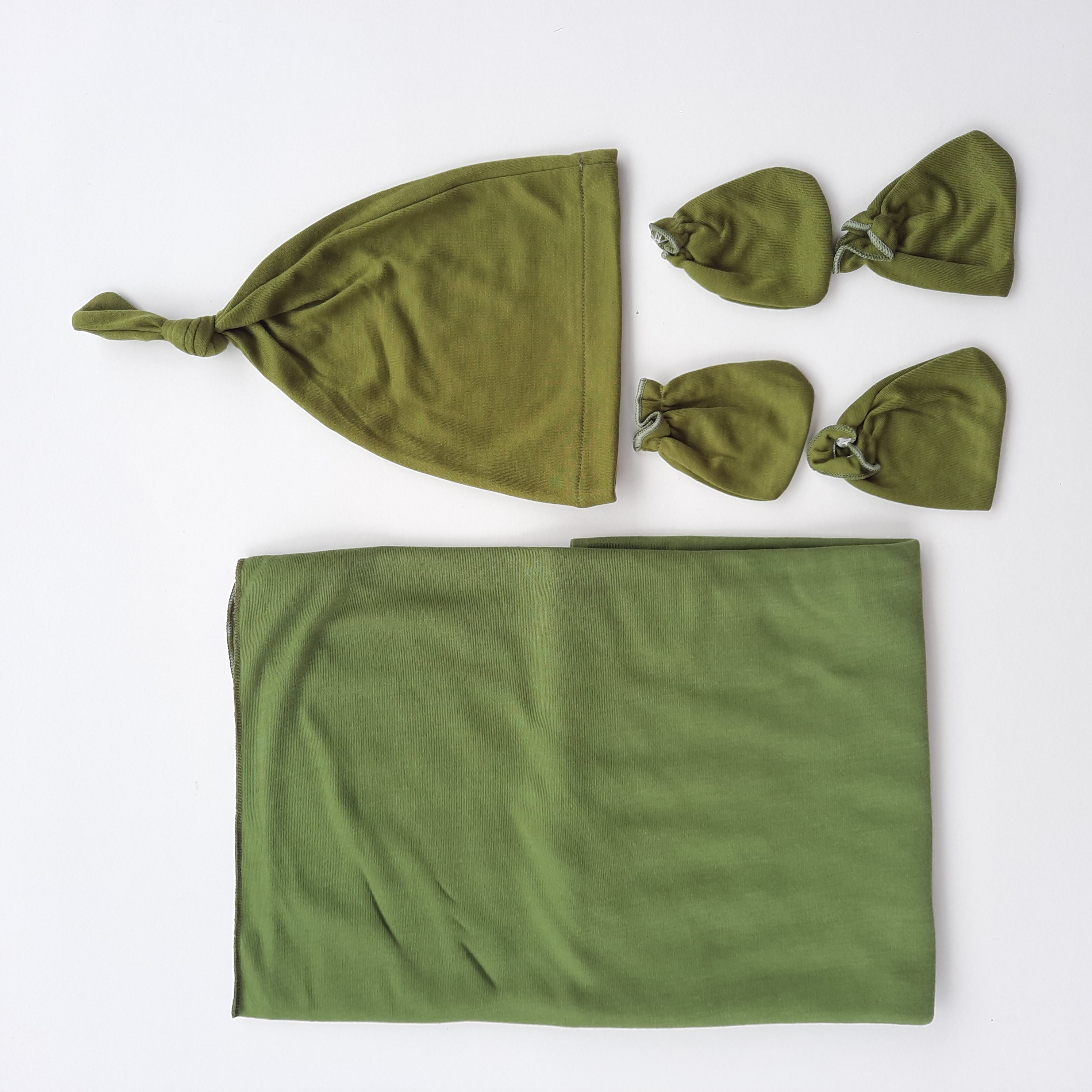 Bedong Bayi Set 3In1 Jumbo Topi Sartaki Motif Polos instan Lembut
