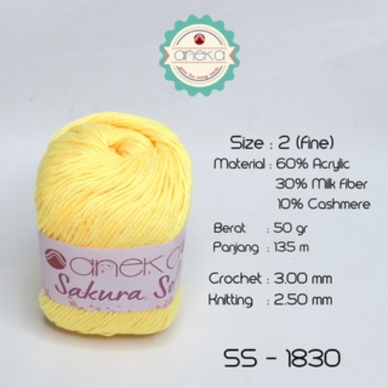 KATALOG - Benang Rajut Sakura Soft / Silk Cotton Milk Cotton Yarn 1