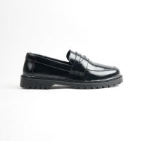 Moofeat Leyster - Sepatu Penny Loafers Pria Wanita Full Black