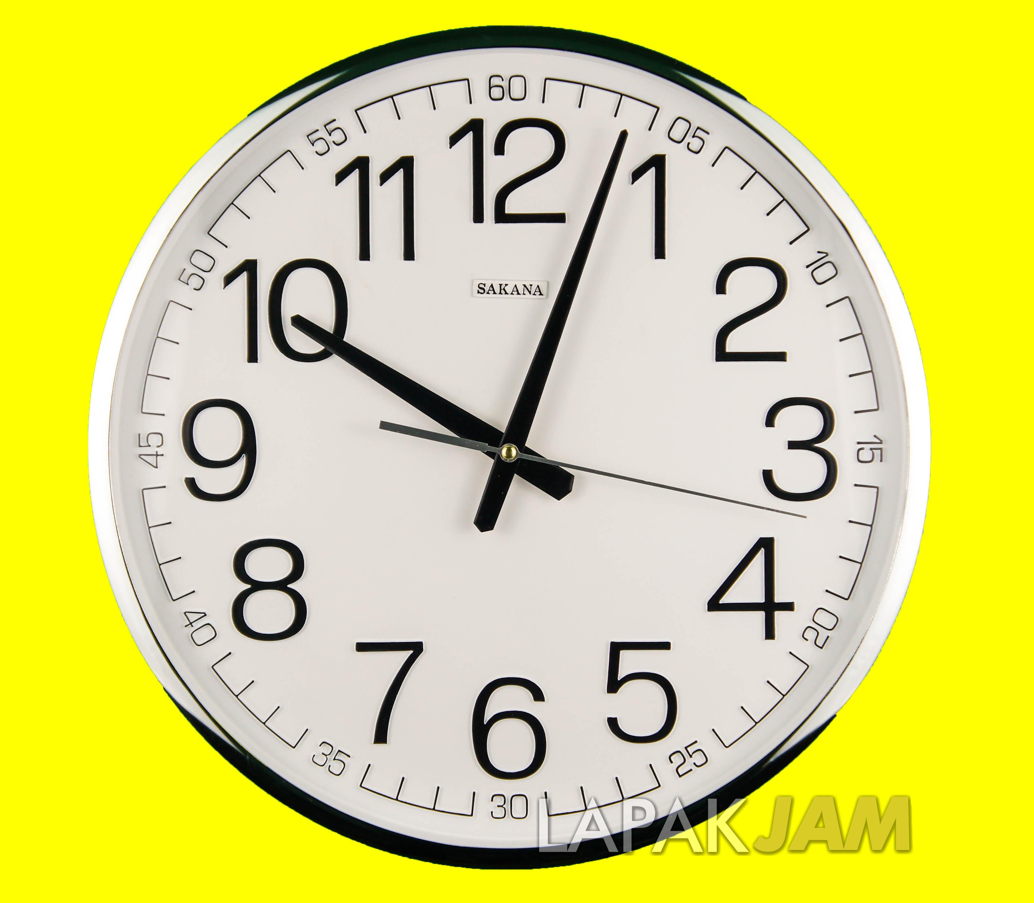 Jam Dinding Sakana 068N Chrome Diameter 36 Cm Kualitas Bagus Besar