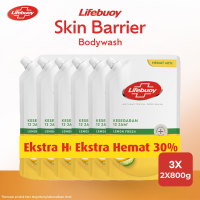[Paket isi 6] [Hemat 30%] Lifebuoy Sabun Mandi Cair Anti Bacterial Body Wash Lemon Fresh 800ml - 100% Lebih Kuat Lawan Kuman Kesegaran 12 Jam