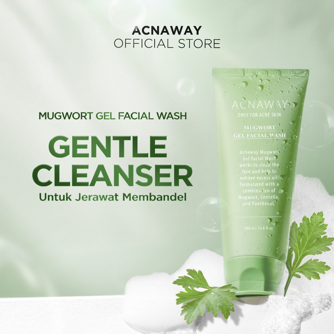 ACNAWAY Mugwort Gel Facial Wash Cleanser Acne Friendly Face Wash - Sabun Cuci Muka untuk Membersi...