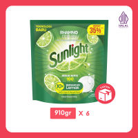 Sunlight Sabun Cuci Piring Jeruk Nipis Refill 910gr isi 6 pcs [Karton]