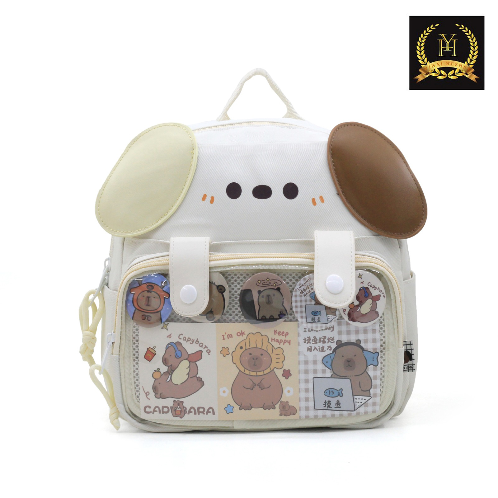 Tas Ransel Anak TK/PAUD Backpack Sekolah Anak Karakter Capybara FREE PIN Capybara Lucu- YH402