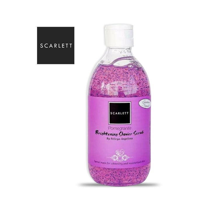 Scarlett Shower Scrub Pomegranate 300 ml/ Perawatan Kulit Tubuh Aroma Delima