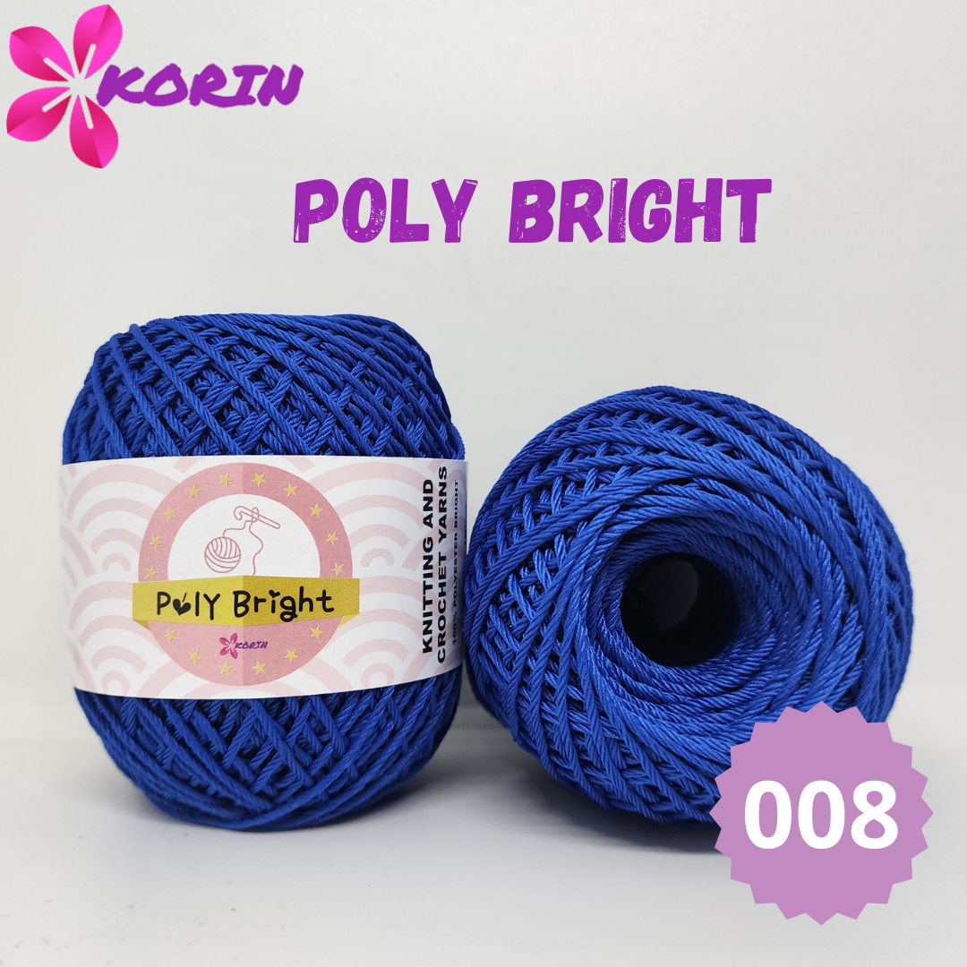 [100gr] Benang Rajut POLY BRIGHT/ Poly Kilap / Polyester / Poli Kilap KORIN