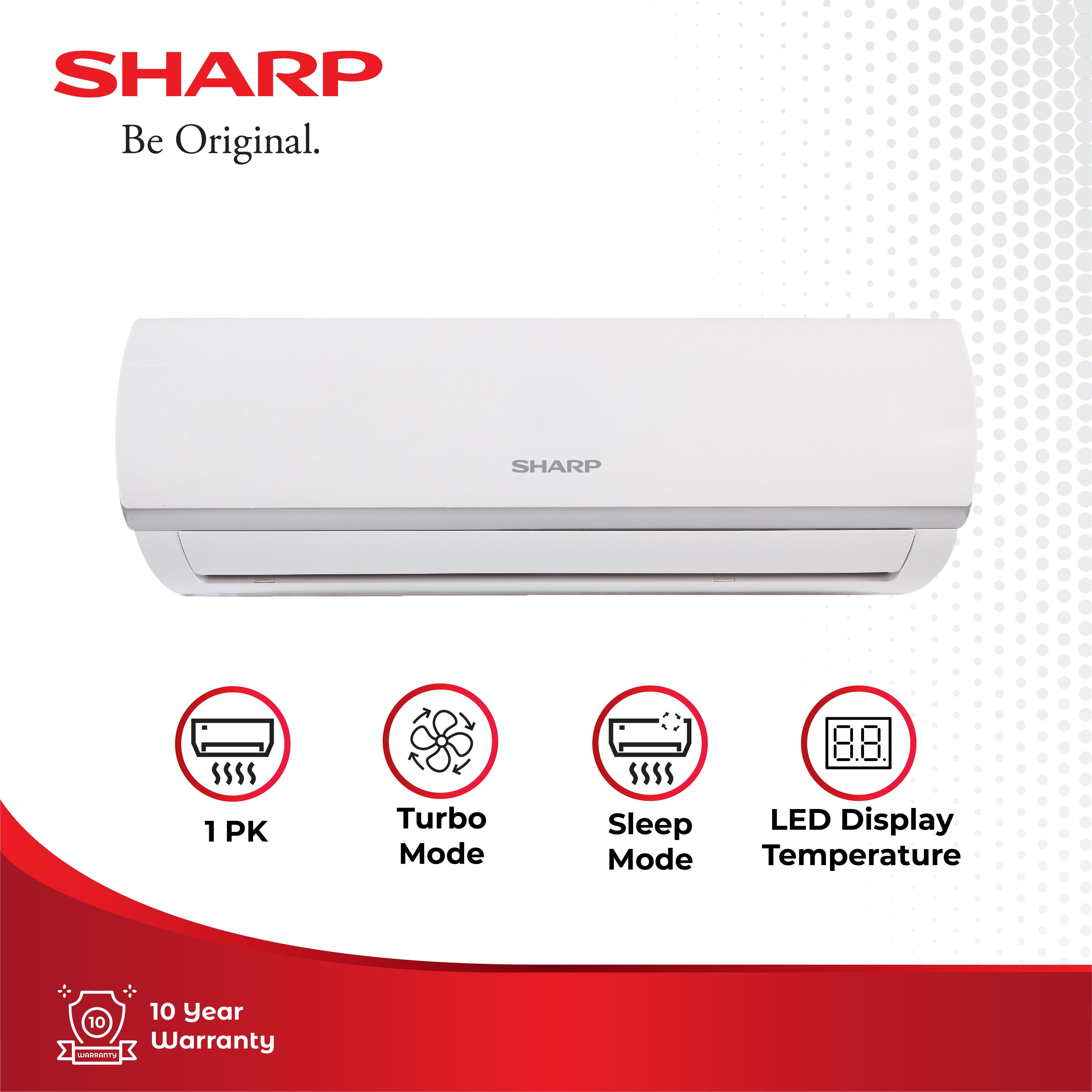 Sharp AC 1 PK AH-A9ZCY - Putih