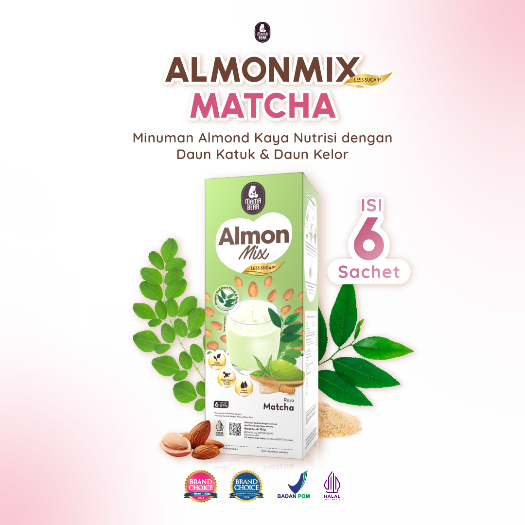 MamaBear AlmonMix Matcha - Susu Almond Kaya Nutrisi untuk Ibu Menyusui Halal BPOM