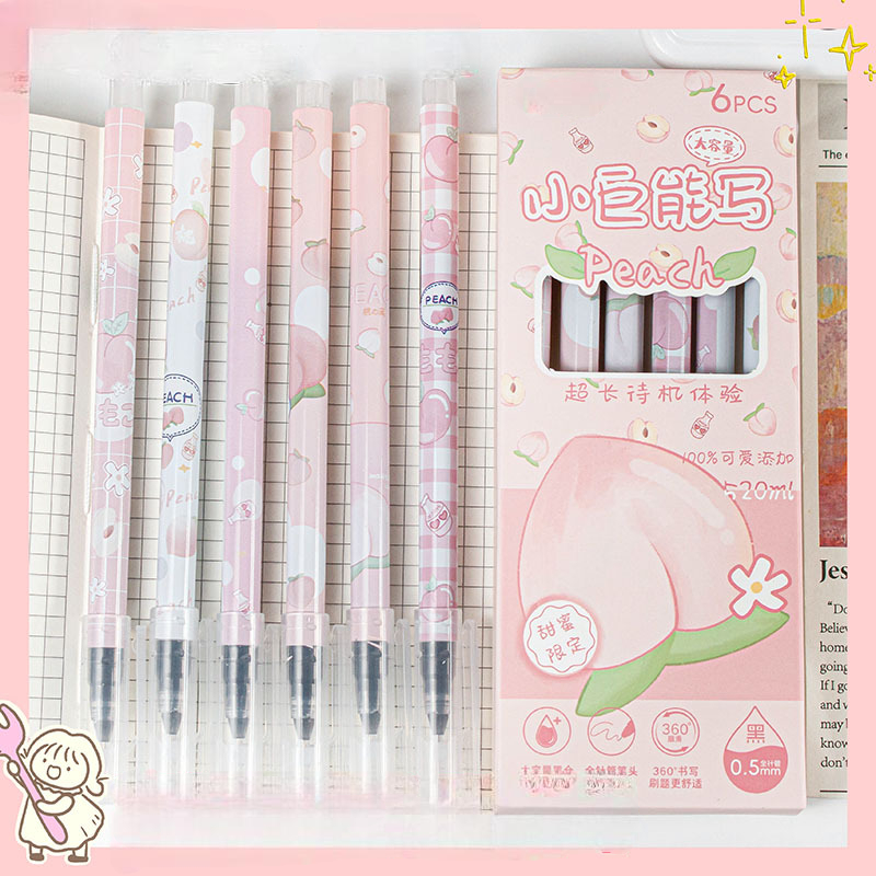 (1 BOX ISI 6 PCS PENA) PULPEN GEL PREMIUM IMPORT KARAKTER KARTUN LUCU UNIK #ST188 PENA TINTA HITAM MEWAH TIP 0.5MM BOLPOINT LUCU UNIK ANAK SEKOLAH SD SMP SMA SMK ALAT TULIS KANTOR