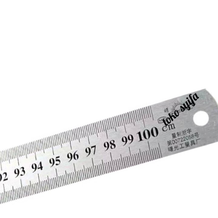 penggaris besi tebal stainless steel 1 meter - 100cm -penggaris 100 cm multifungsi - jidar - penggaris pola - penggaris pola baju - penggaris murah - ala alat jahit - kebutuhan menjahit - toko syifa alat jahit toko syifa