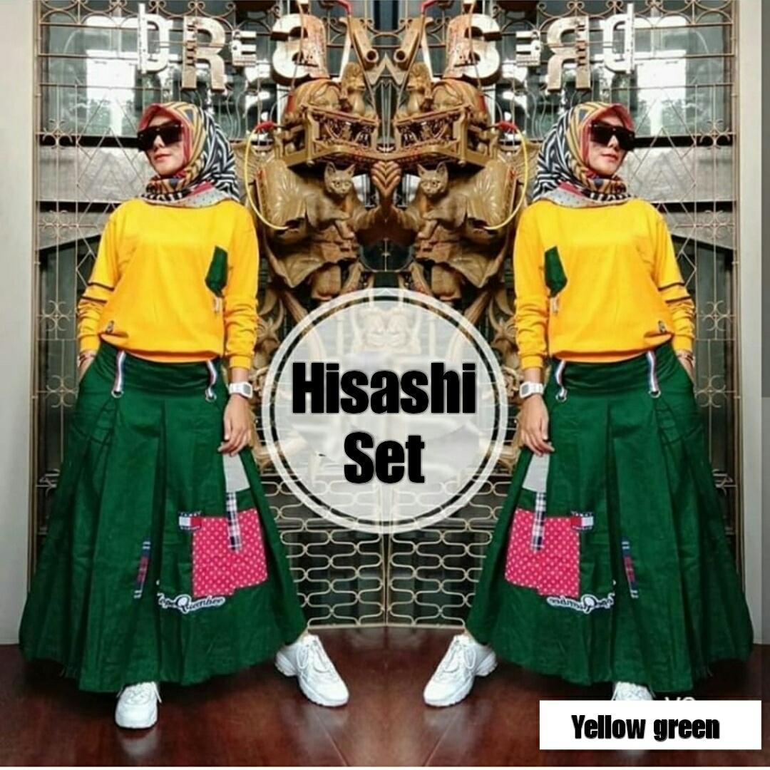 Features Setelan Fendi Atasan Dan Rok Set Muslim Mocca Fendi Model
