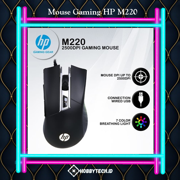 Mouse Gaming HP M220 - 2500DPI RGB Macro Programmable