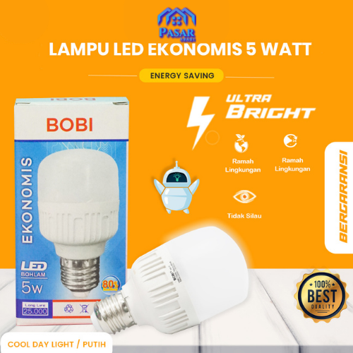 Lampu LED Ekonomis Cool Day Light 5W/10W/15W/20W/25W Lampu Bohlam Putih Terang Hemat Energi