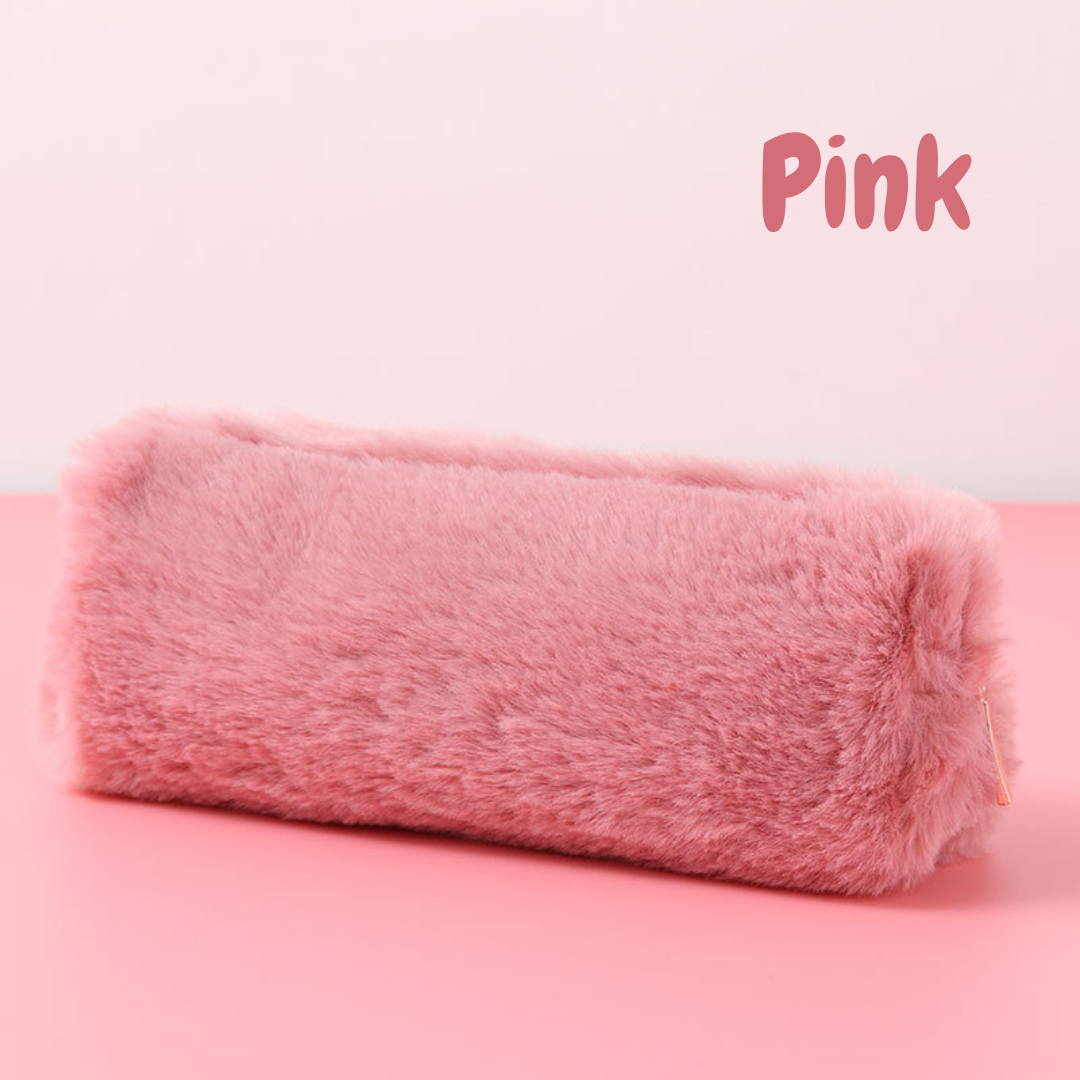 TOPER Kotak Tepak Pensil Bulu Soft Lucu Halus Kapasitas Besar Model Korea Fuzzy Estetik Tempat Make Up