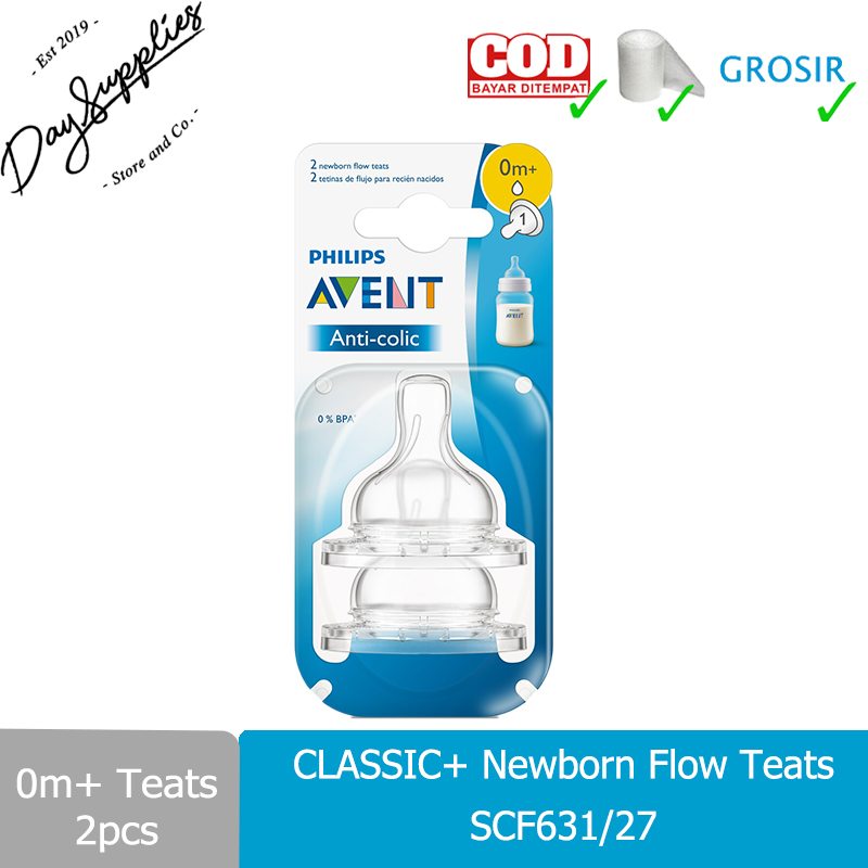 Philips AVENT SCF631/27 Classic+ Newborn Flow Teats 0M+ (2 Pcs) DOT BAYI CLASSIC+