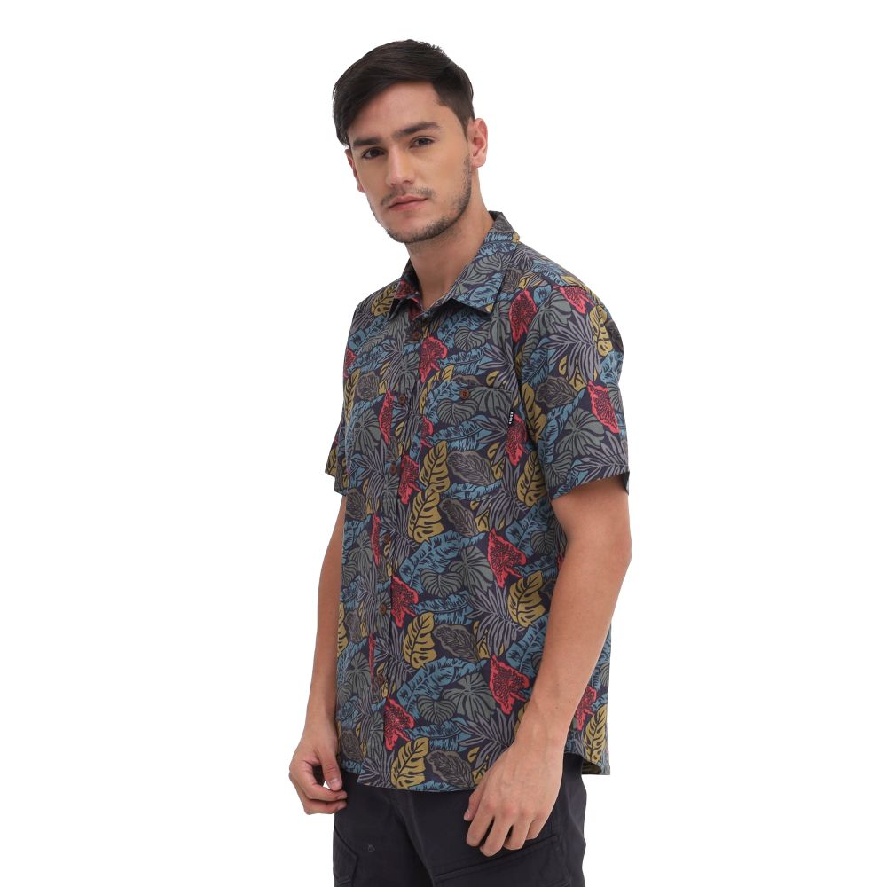 910007628 VENTURE TROPICAL SHIRT - BLK