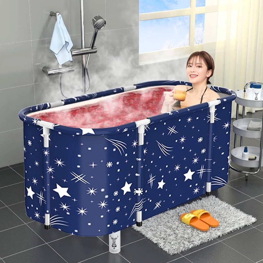 READY Xueqin Bak Mandi SPA Bathtub Lipat Portable dewasa kolam Adult Folding Bath 135x65x48cm 18403