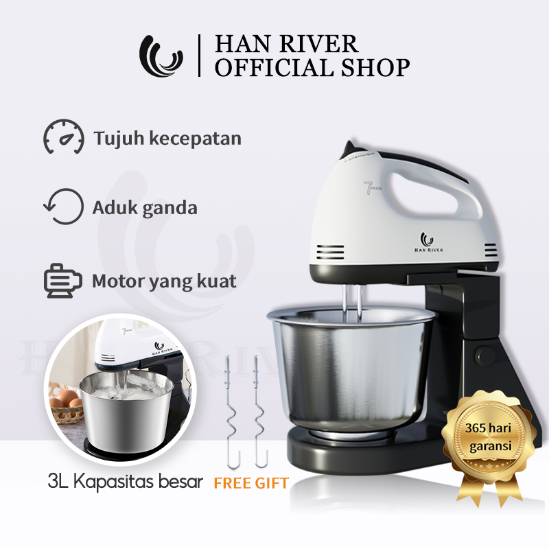 HAN RIVER HRDDQ03WT-Stand mixer roti original asli (Kerusakan transportasi dapat diganti)