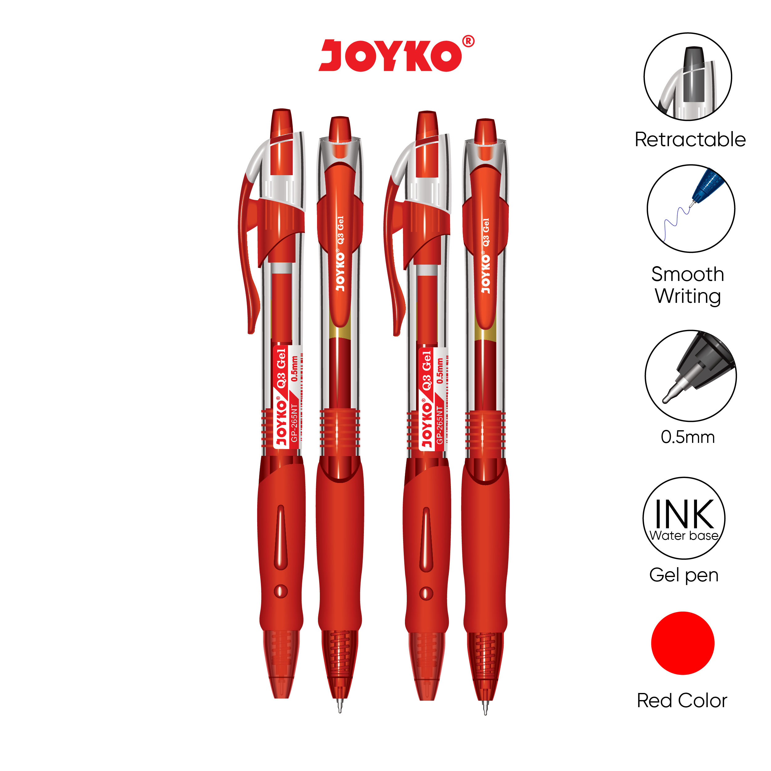 JOYKO Gel Pen Pulpen Pena GP-265NT Q3 Gel 0.5 mm