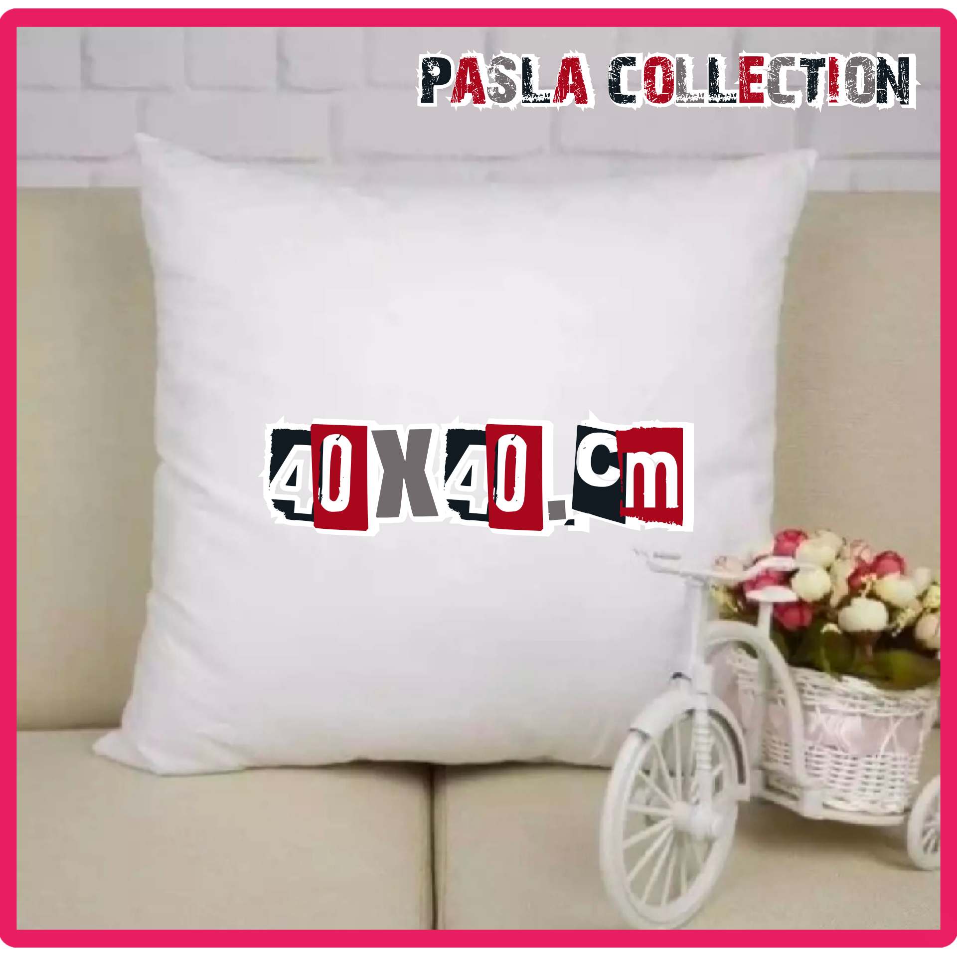 1 pcs bantal sofa dakron putih polos/ Ukuran 40x40cm. pasla collection