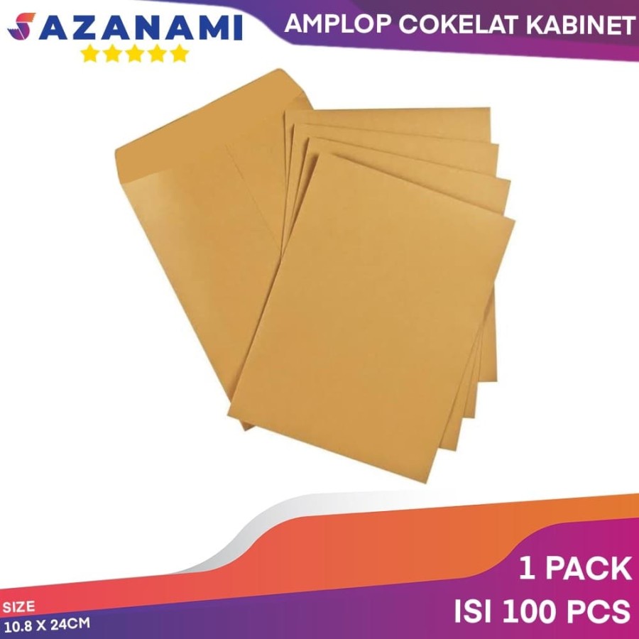 AMPLOP COKLAT KABINET 10.8 X 24CM AMPLOP GAJI SURAT COKELAT 1 PACK