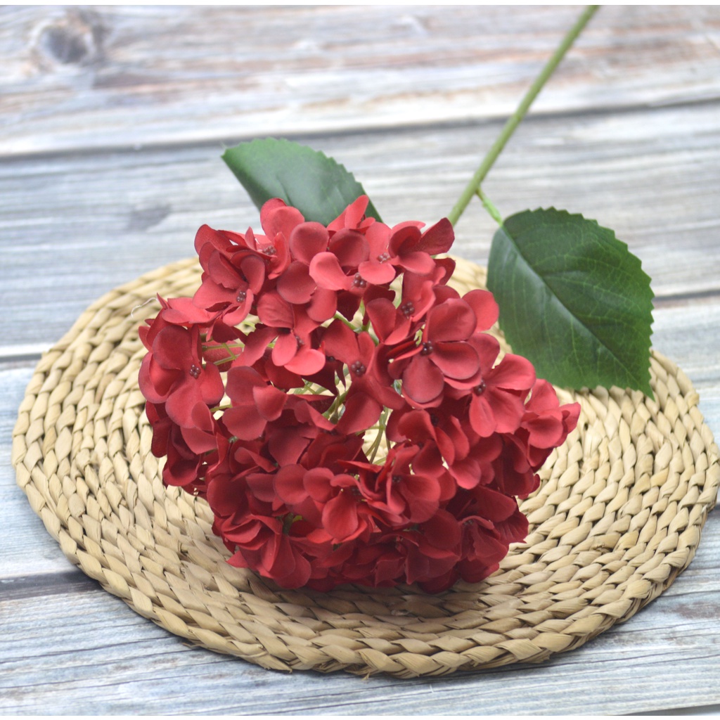 KOZY.ID - Bunga Hydrangea HORTENSIA 70CM Bulat Jumbo 1Kuntum Premium