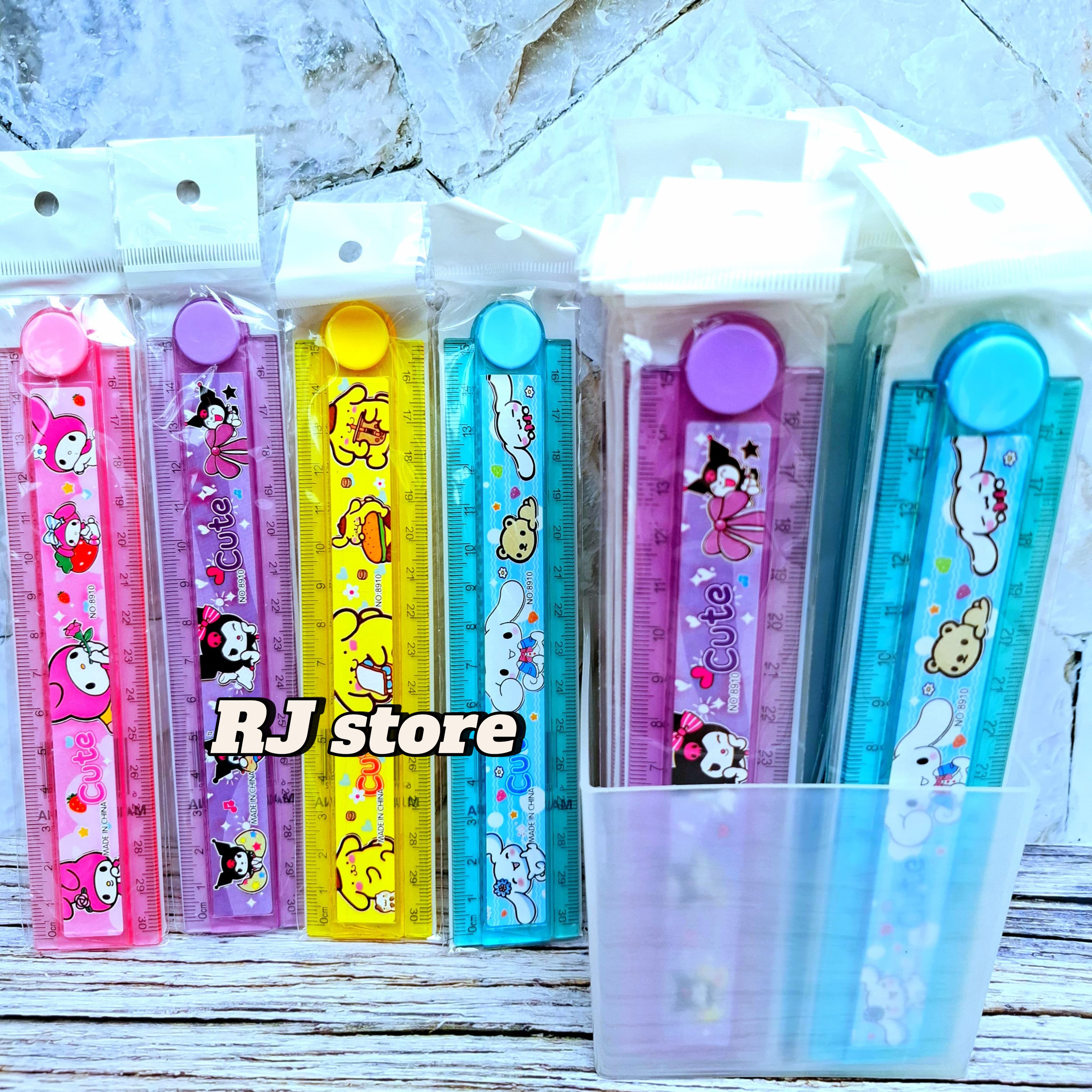 [ISI -6-12 PCS] Harga Grosir - Penggaris Lipat 30 CM / Ruler Fancy Karakter Lucu / Penggaris Lipat Plastik Anak