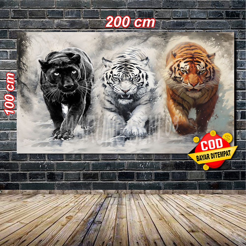 POSTER CETAK TIGA HARIMAU WS WOLDECOR BISA BAYAR DITEMPAT COD
