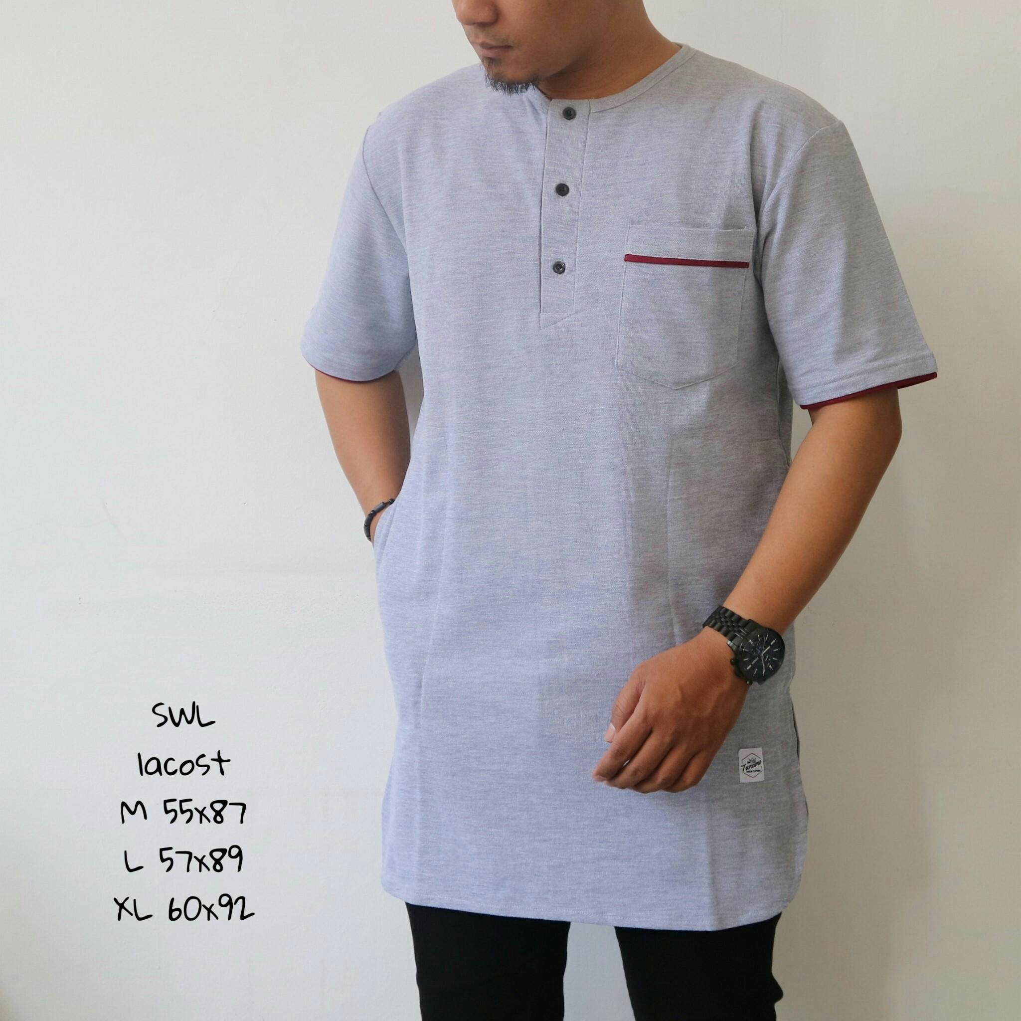 BAJU LONGLINE PENDEK MUSLIM PRIA / KAOS LACOST Januari 2019 - 2 BAJU LONGLINE PENDEK MUSLIM PRIA / KAOS LACOST - 2