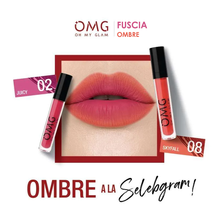 OMG Paket Ombre 2 pcs - Oh My Glam Matte Kiss Lip Cream 3.5 g  (6 Paket)