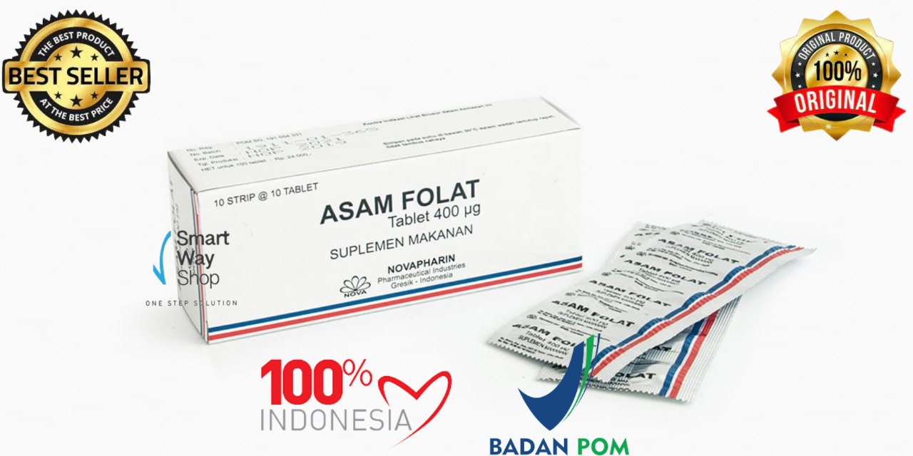 ASAM FOLAT 400mcg 1 Box isi 100 Tablet Suplemen Kehamilan ORI BPOM