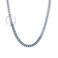 Zafa Kalung Titanium Pria Wanita Anti Karat  Silver - Rey Necklace