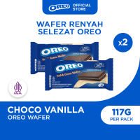 Oreo Wafer Choco Vanilla 117g (Paket isi 2) Wafer Cokelat dengan Krim Rasa Cokelat dan Vanila