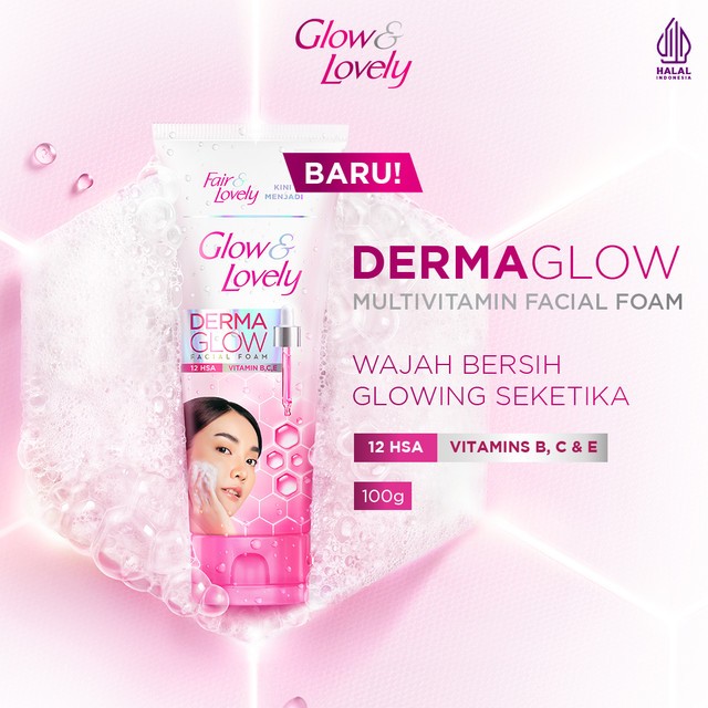 Fair & Lovely Facial Foam Derma Glow 50g//100g